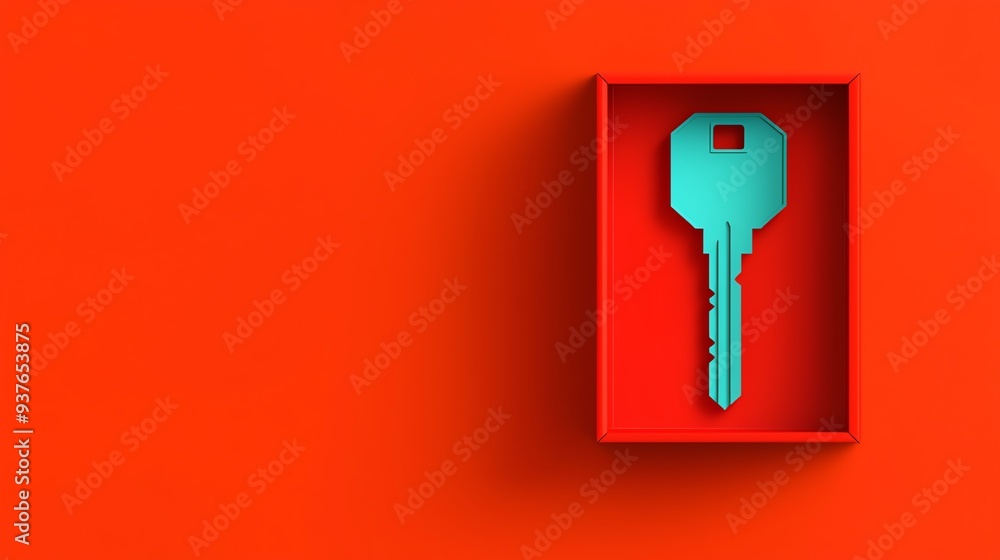 Key locked in a box, hidden secrets, flat design illustration Key locked in a box, hidden secrets, flat design illustration