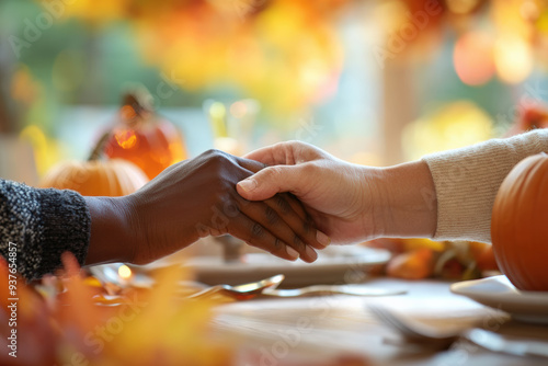 Holding hands in Autumn Afternoon  photo