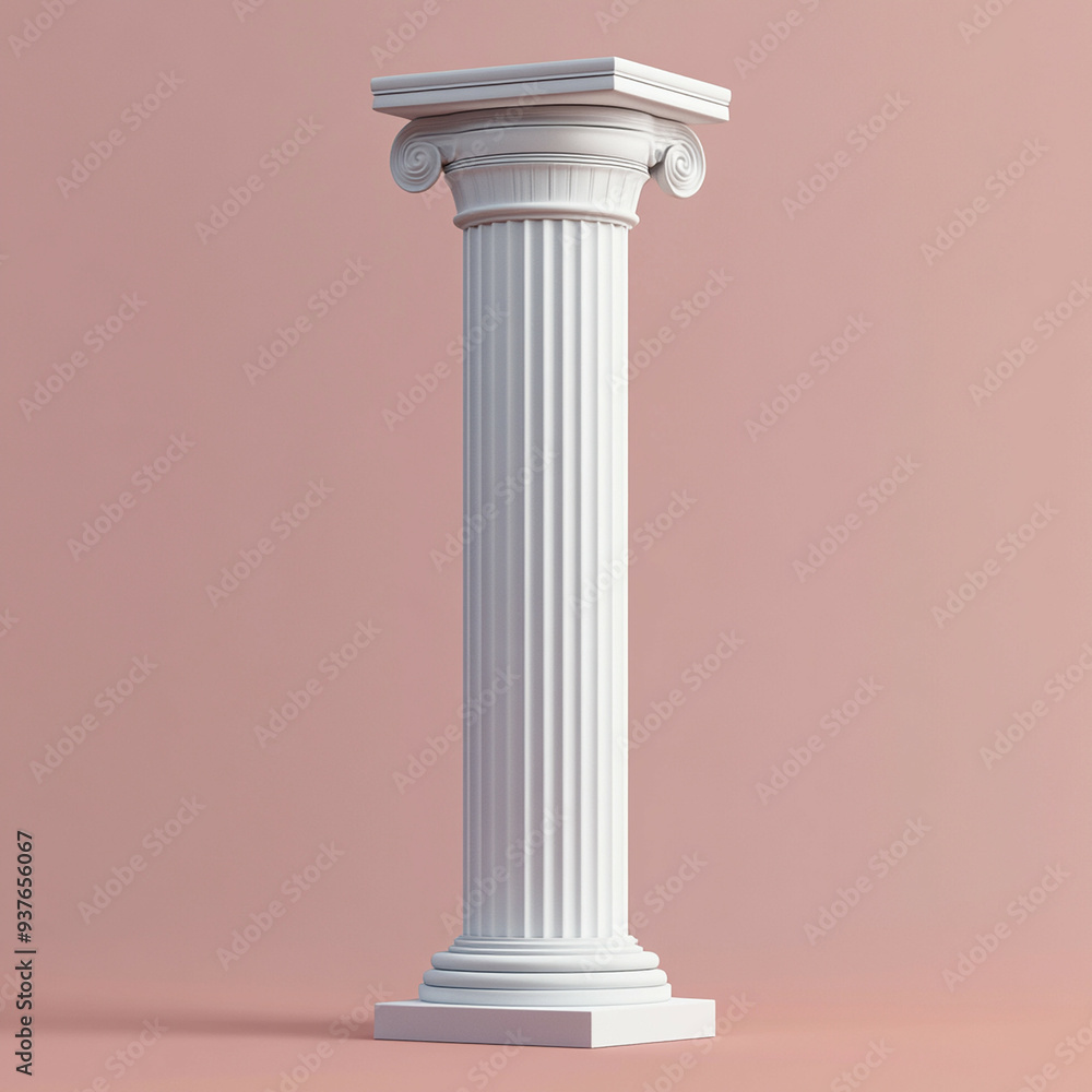 3D Column Icon: Architecture and Structural Design Illustration Logo 3D Column Icon: Architecture and Structural Design Illustration Logo