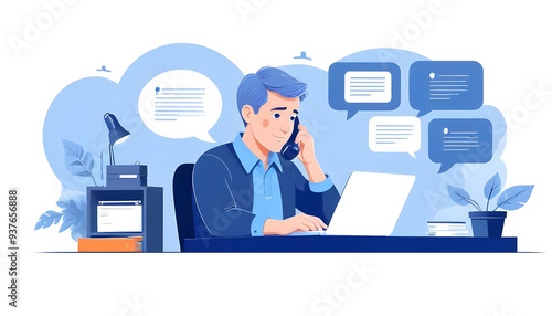 call center illustration cartoon male customer care 6