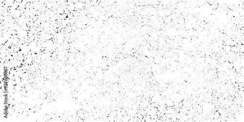 Grunge background black and white. Grainy noise scratches, dust texture. Abstract city wall. Dirty old surface. Vector vintage pattern