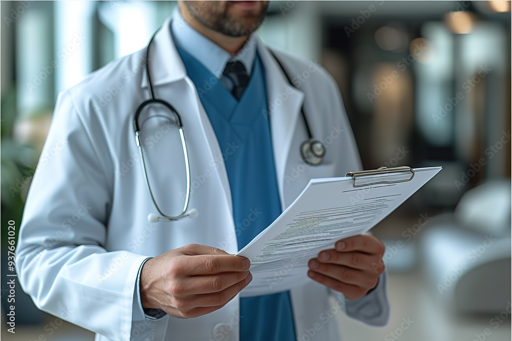 Doctor explain health check document of male patient in medical clinic or hospital health health and doctor concept Doctor explain health check document of male patient in medical clinic or hospital health health and doctor concept