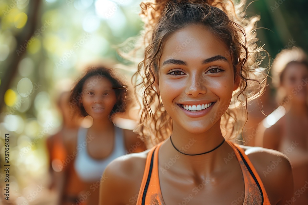 Fitness, sport, friendship and healthy lifestyle concept Group of happy people exercising Fitness, sport, friendship and healthy lifestyle concept Group of happy people exercising