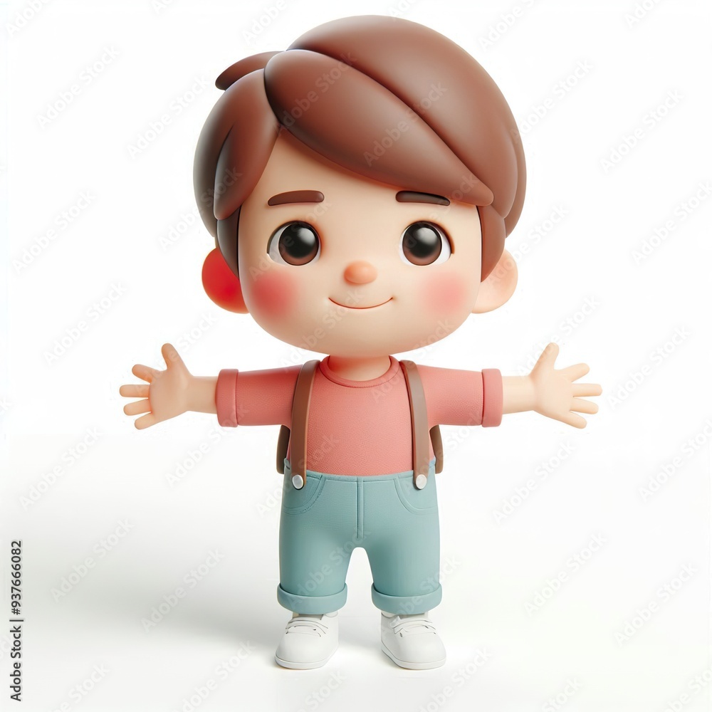 A cartoon child standing with arms outstretched, ready for a hug A cartoon child standing with arms outstretched, ready for a hug