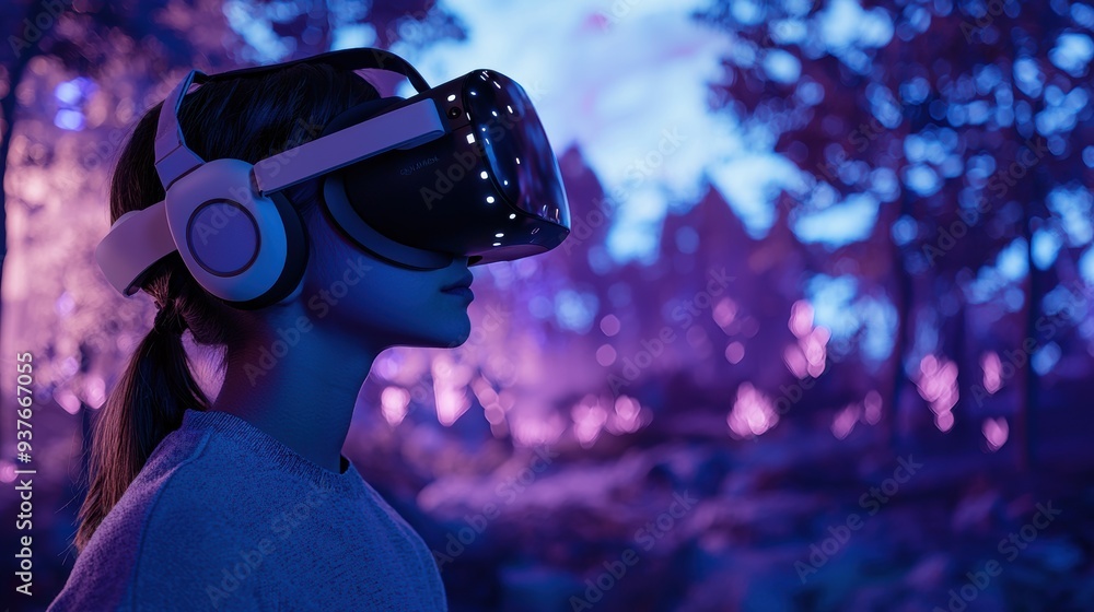 AI in Virtual Reality: Gamers wearing VR headsets, immersed in a world where the environment and challenges are dynamically generated by an AI, creating a unique experience every time they play AI in Virtual Reality: Gamers wearing VR headsets, immersed in a world where the environment and challenges are dynamically generated by an AI, creating a unique experience every time they play