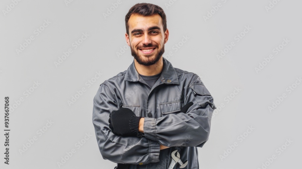 Obraz premium The Smiling Auto Technician