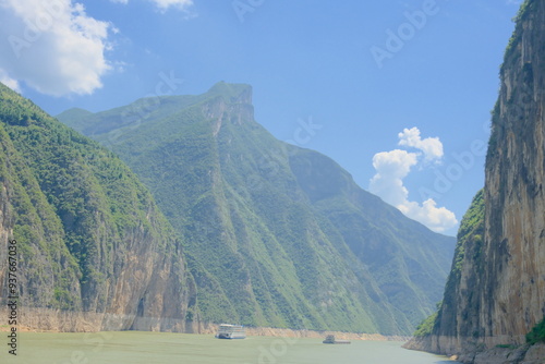 The scenery on both sides of the Three Gorges in China. photo