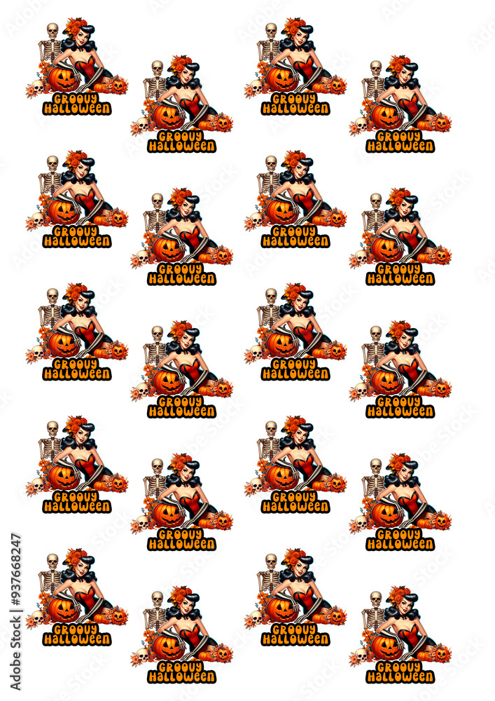 Sarcasm sticker. Cute retro girl in a skeleton costume for Halloween. Pumpkin. Lovely ladies. Pin-up, retro style. Halloween costume concept. Modern illustration. Sarcasm sticker. Cute retro girl in a skeleton costume for Halloween. Pumpkin. Lovely ladies. Pin-up, retro style. Halloween costume concept. Modern illustration.