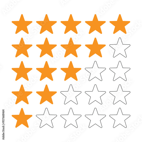 Rating Review five star free vector