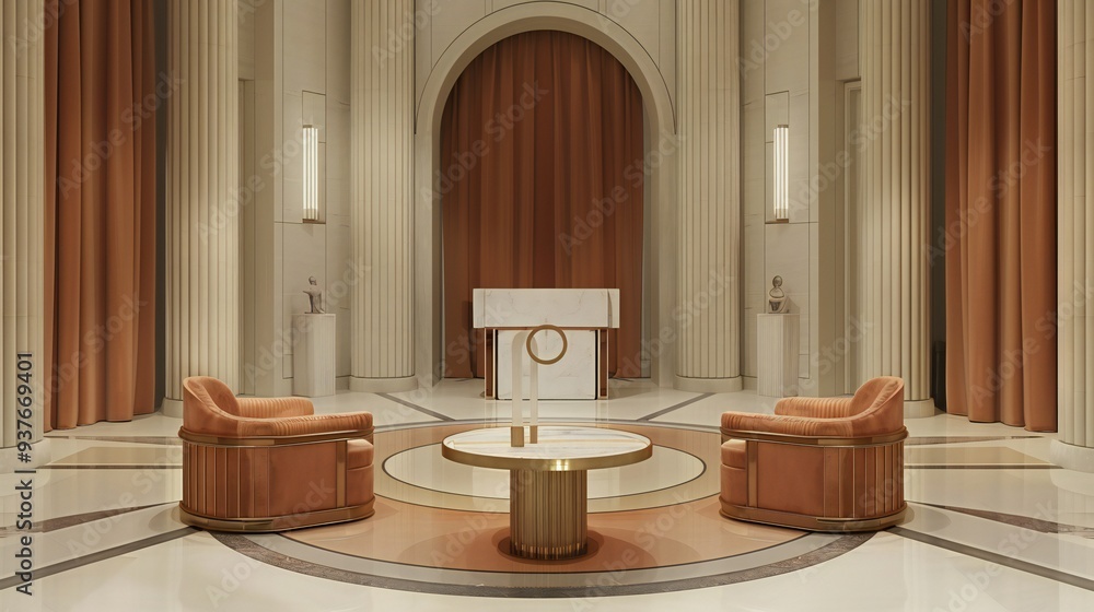 Imbibe a sense of luxury and tranquility in a hotel suite with carefully chosen 3D geometric patterns and minimalist decor. Imbibe a sense of luxury and tranquility in a hotel suite with carefully chosen 3D geometric patterns and minimalist decor.