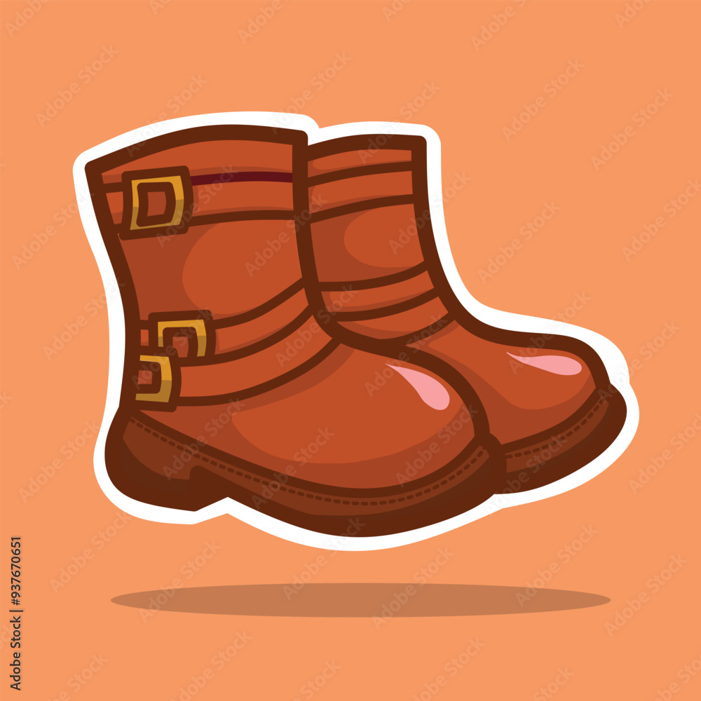 Cute Boots Atumn Sticker Aesthetic Vector Illustration Cute Boots Atumn Sticker Aesthetic Vector Illustration