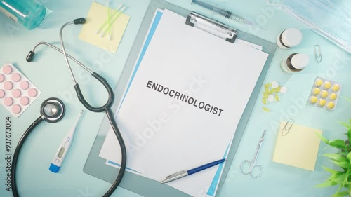 ENDOCRINOLOGIST WRITTEN ON MEDICAL PAPER