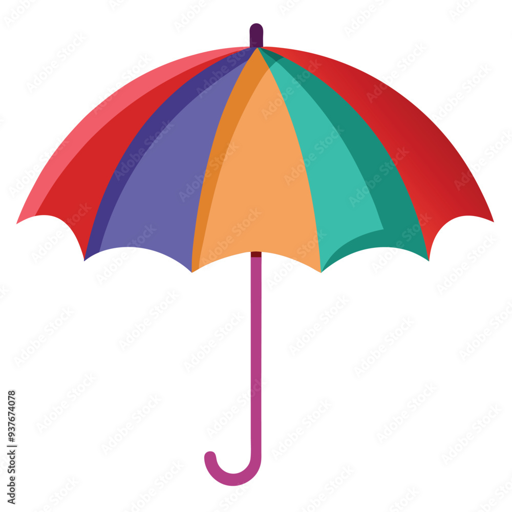 Cute umbrella vector illustration featuring a charming and colorful design, perfect for kids, weather icons, prints, greeting cards, and decorative use on a white background Cute umbrella vector illustration featuring a charming and colorful design, perfect for kids, weather icons, prints, greeting cards, and decorative use on a white background