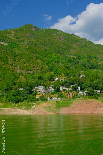 The scenery on both sides of the Three Gorges in China. photo