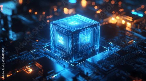 Blue high tech illustration