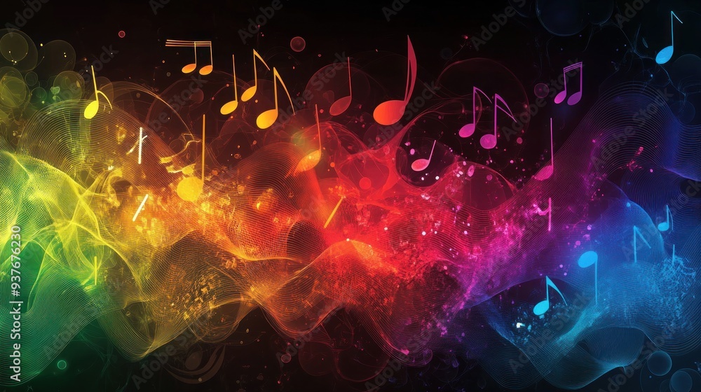 Abstract Music Notes Background Abstract Music Notes Background