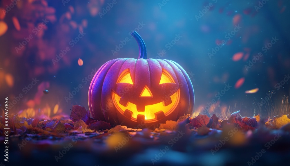 Happy Halloween Sale Promotion Banner with Pumpkins and Bats Happy Halloween Sale Promotion Banner with Pumpkins and Bats