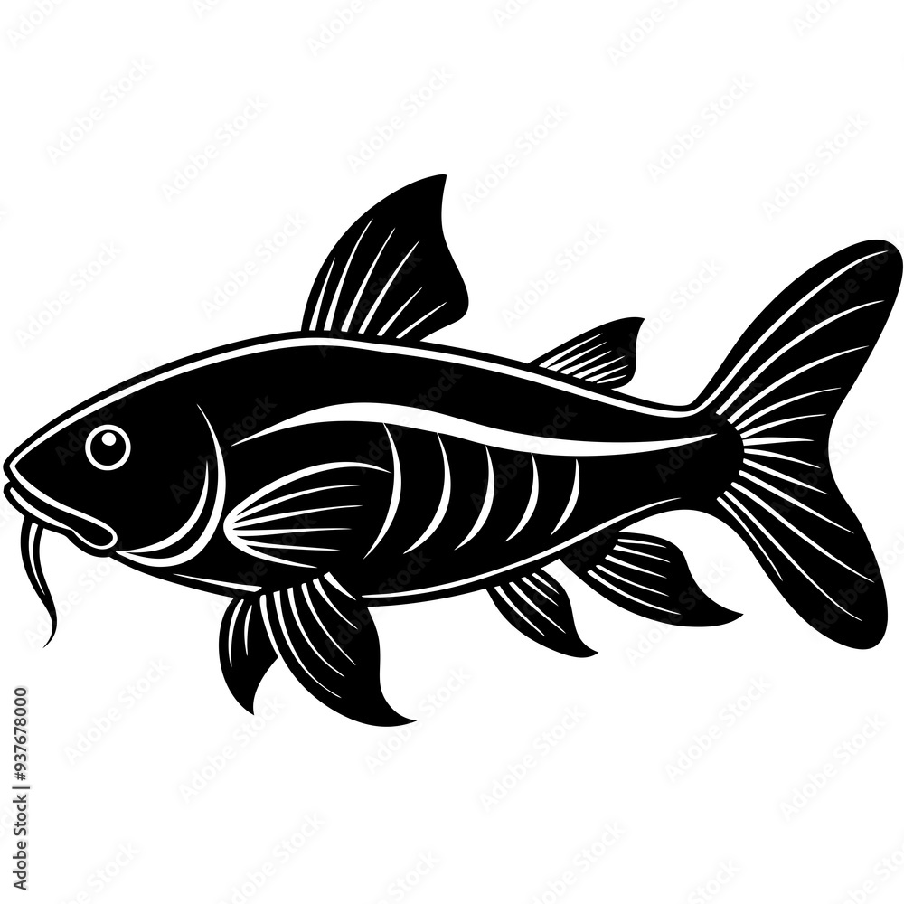 catla fish silhouette Vector catla fish silhouette Vector