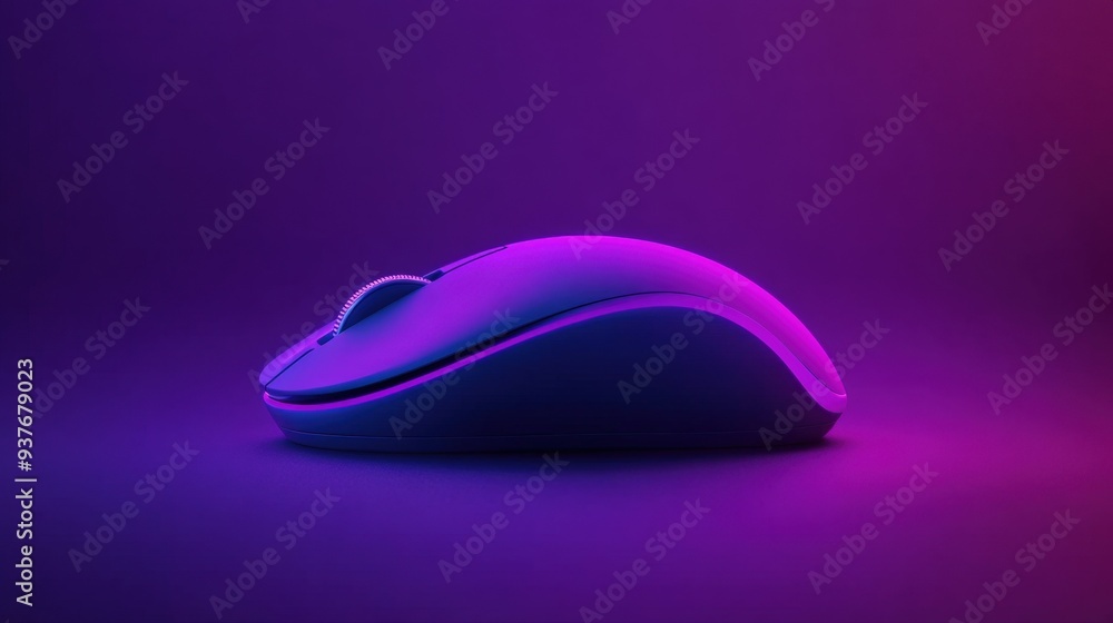 Close-up of a computer mouse hovering over an 'apply now' button, purple isolated background, studio lighting Close-up of a computer mouse hovering over an 'apply now' button, purple isolated background, studio lighting