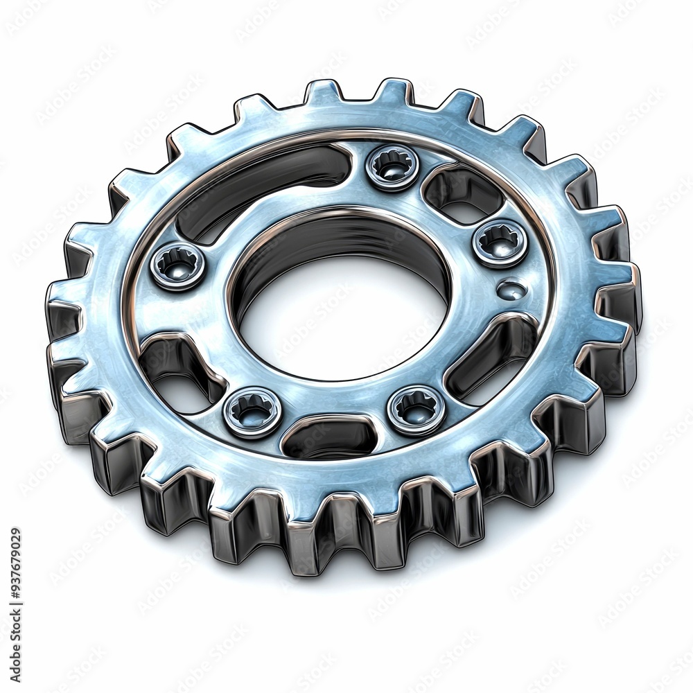 Shiny Metallic Gear With Hexagon Screws Shiny Metallic Gear With Hexagon Screws