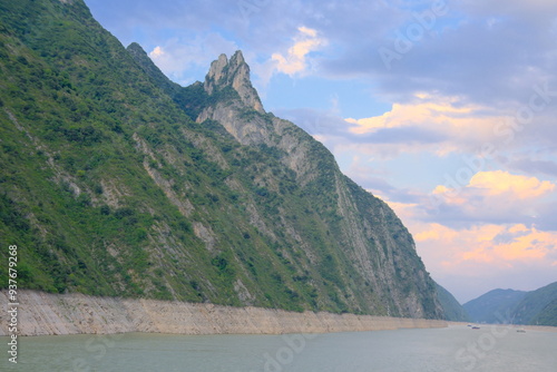 The scenery on both sides of the Three Gorges in China. photo