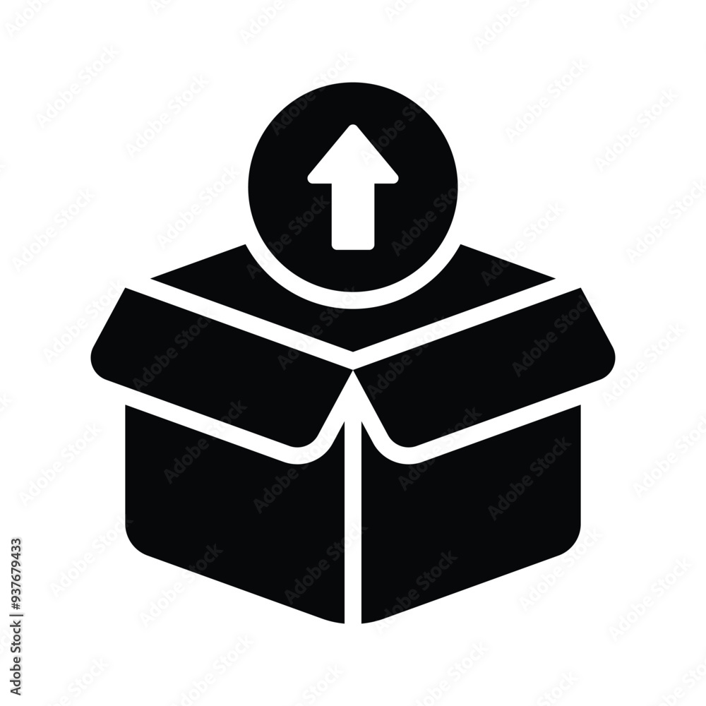 An icon depicting a parcel being sent out, representing shipping and delivery. An icon depicting a parcel being sent out, representing shipping and delivery.