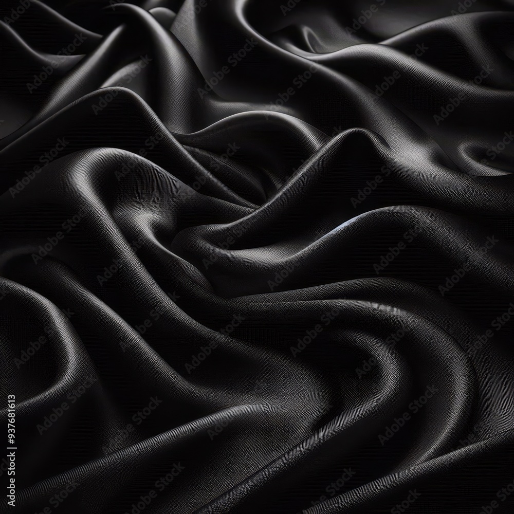 Obraz premium Black silk fabric texture background 