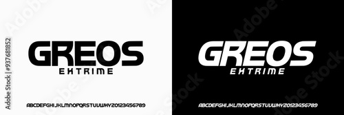 Modern bold font alphabet, italic Uppercase and number, design for technology, Urban, Sport and Movie, Vector illustration