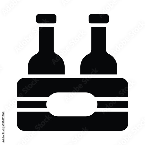 An amazing icon of bottles crate in modern design