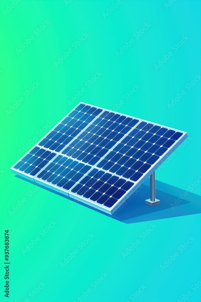 Renewable Energy Concept: Solar Panel Signal Icon in Minimalist Style ...
