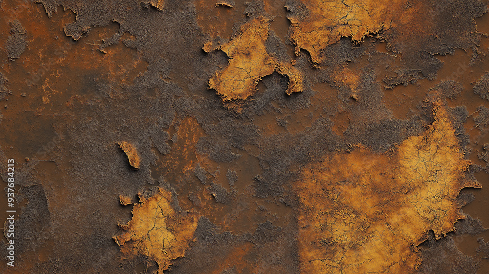 Rusty and aged metal texture with peeling layers and earthy tones of brown and orange, offering a vintage and industrial aesthetic. Rusty and aged metal texture with peeling layers and earthy tones of brown and orange, offering a vintage and industrial aesthetic.
