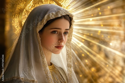 the virgin mary in gold