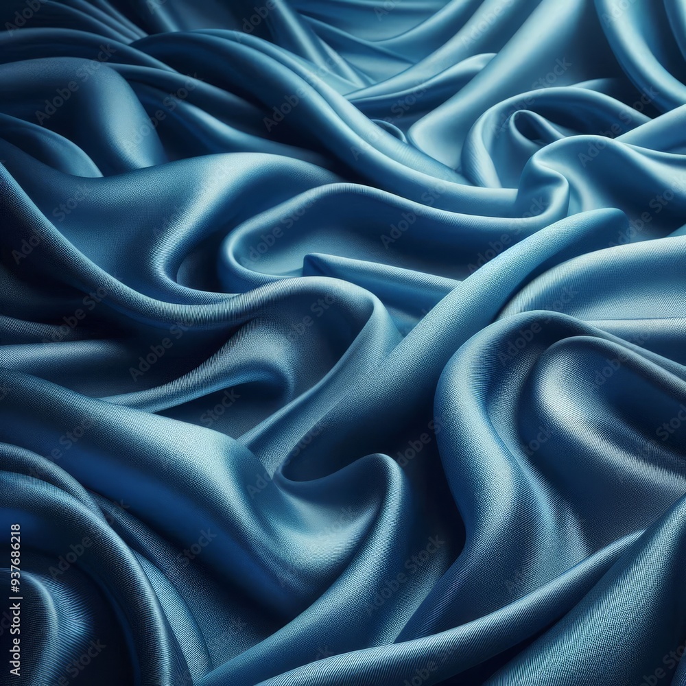 Obraz premium blue silk fabric texture background 