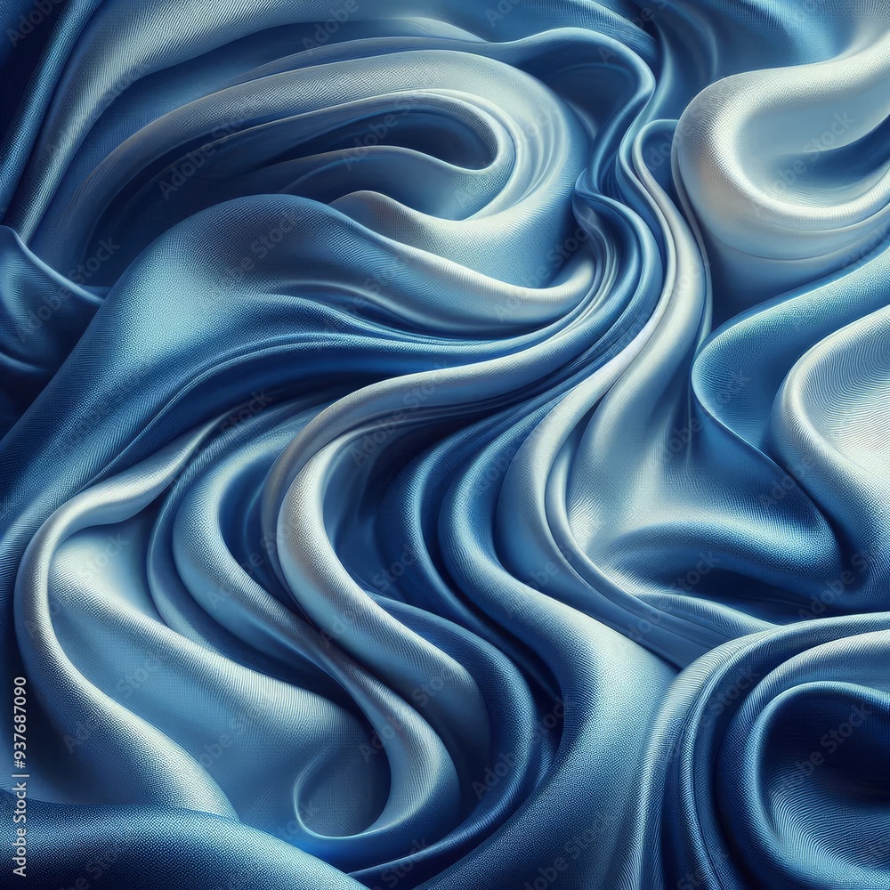 Obraz premium blue silk fabric texture background