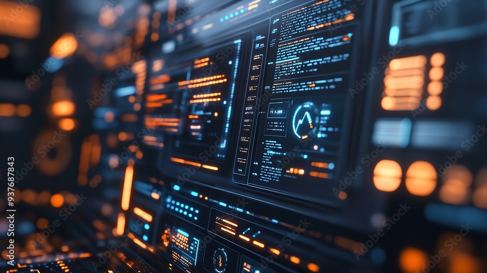 Spaceship cockpit with holographic space map display. Space exploration and research concept. Science fiction scene. Design for banner, poster, wallpaper. Futuristic command center Spaceship cockpit with holographic space map display. Space exploration and research concept. Science fiction scene. Design for banner, poster, wallpaper. Futuristic command center