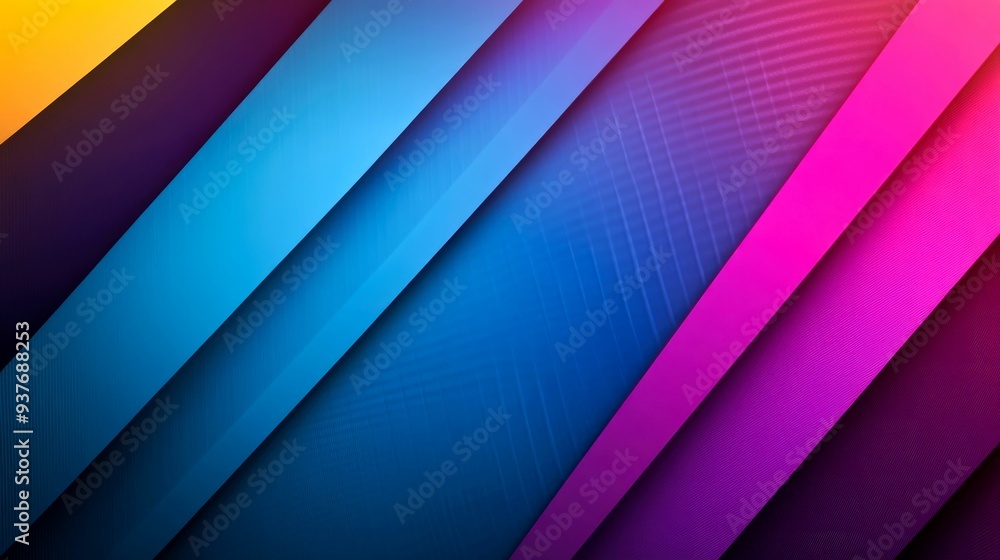 Abstract Diagonal Stripes of Yellow, Purple, Blue, and Pink Abstract Diagonal Stripes of Yellow, Purple, Blue, and Pink