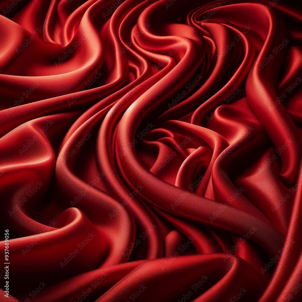 Fototapeta premium red silk fabric texture background 