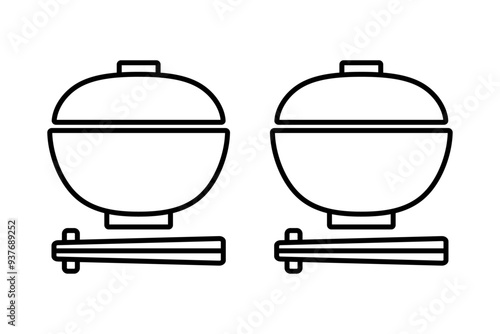 食器と箸のアイコンセット