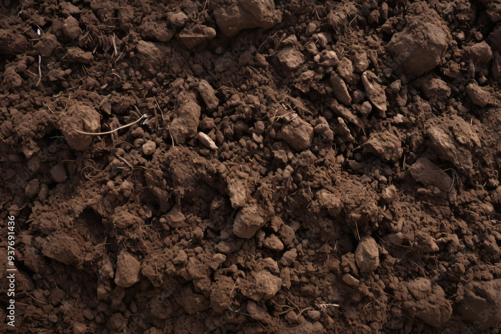 Processed collage of underground brown soil layer material texture. Background for banner Processed collage of underground brown soil layer material texture. Background for banner