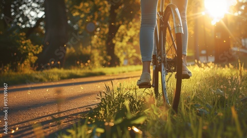 The Bicycle at Sunset photo