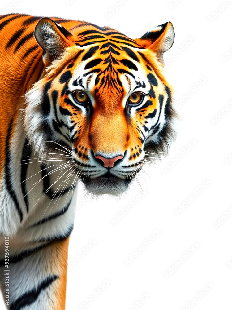 Obraz premium Bengal tiger on white background. Generative AI Illustration