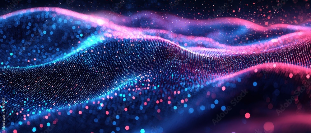 Vibrant Particle Wave in Cosmic Night Sky Vibrant Particle Wave in Cosmic Night Sky