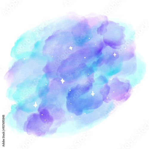 Watercolor purple and sky blue