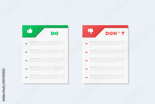 Dos and don'ts infographic. Comparison Infographic Design Template