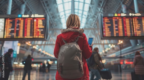 The Traveler in Airport Terminal photo