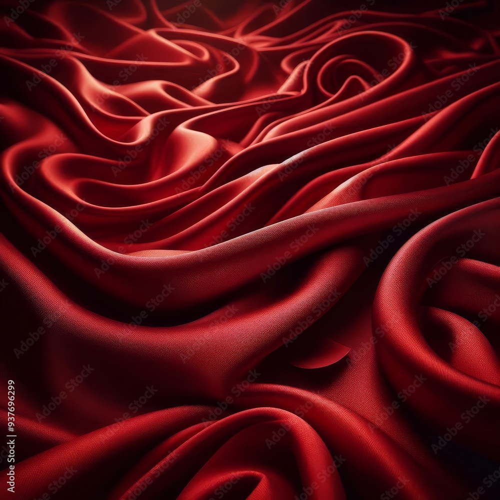 Obraz premium red silk fabric texture background 