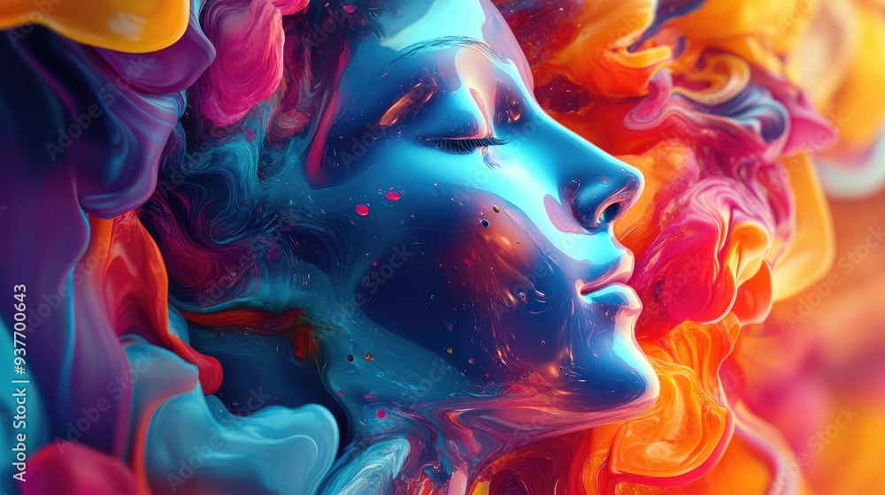 3D abstract essentials in human life, vibrant and colorful, set against a transparent human background 3D abstract essentials in human life, vibrant and colorful, set against a transparent human background