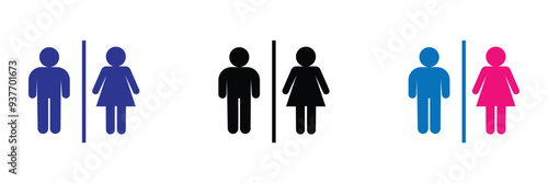 Men and women restroom icon sign. toilet sign, vector illustration on white background.