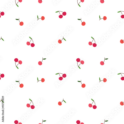 Cherry seamless pattern vector background.