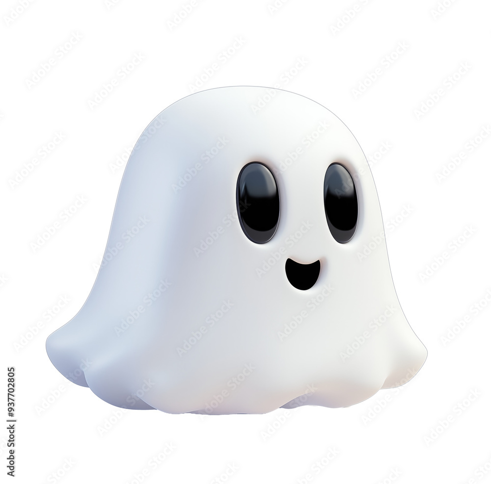 spooky ghost 3d character on transparent background spooky ghost 3d character on transparent background